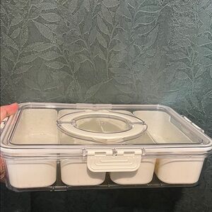 Clear and White Food Storage Container